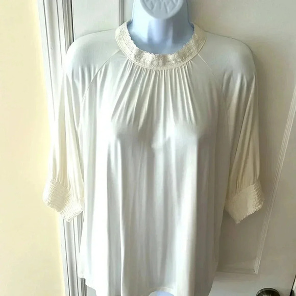 Lauren Ralph Lauren Lace Top Women’s XXL/TTG Ivory Blouse Cottage Core Coastal - Picture 6 of 17